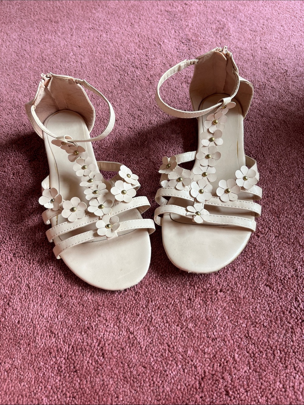 Avon pink Floral Ankle-Strap Sandals